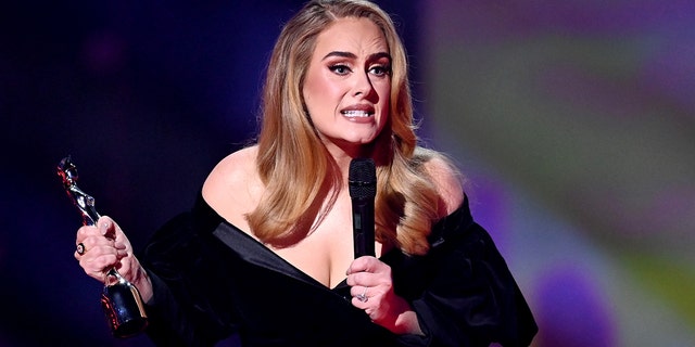 Adele receives the award for Artist of the Year during The BRIT Awards 2022 at The O2 Arena on February 08, 2022 in London, England.