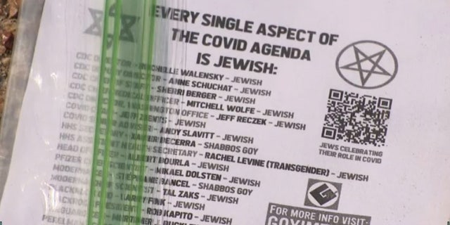 Flyers delivered in plastic sandwich bags that made inaccurate claims about Jewish people and COVID-19 have been reported in cities in California’s Bay Area, Florida, Texas and Colorado. 