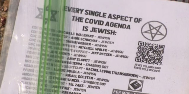 Flyers delivered in plastic sandwich bags that made inaccurate claims about Jewish people and COVID-19 have been reported in cities in California’s Bay Area, Florida, Texas and Colorado.