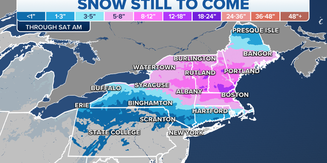 Pronóstico de nieve en el noreste