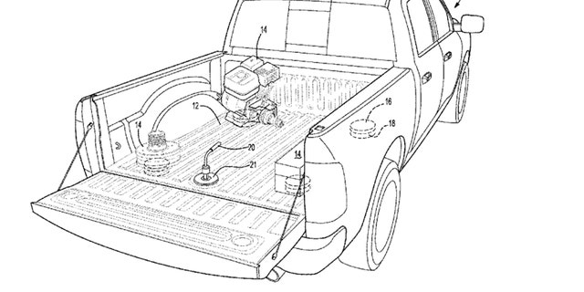 Ford's magnetic pickup bed system would allow owners to secure items without tying them down.