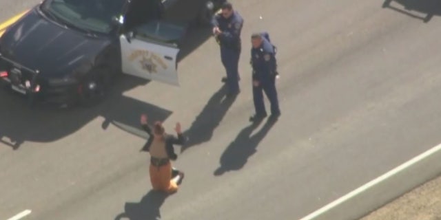 A female driver exited the stolen party bus and was taken into custody.