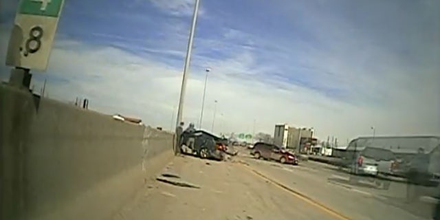 Authorities said the Kia driver was treated at a hospital for moderate injuries. The driver of the van suffered minor injuries, while one of its two passengers received moderate injuries.