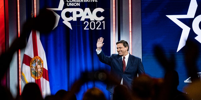 Florida Gov. Ron DeSantis speaks during the Conservative Political Action Conference CPAC held at the Hyatt Regency Orlando on Friday, Feb. 26, 2021, in Orlando, Florida.