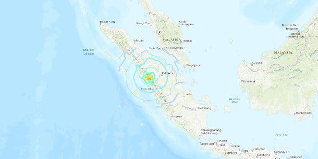 A magnitude 6.2 earthquake struck near the western coast of Indonesia's Sumatra Island on Friday local time