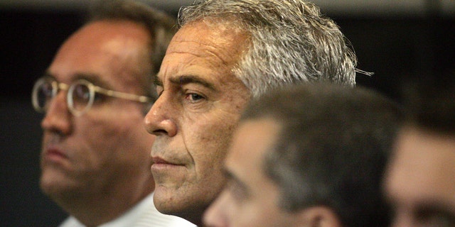 Jeffrey Epstein (1953-2019) appears in court in West Palm Beach, Florida, July 30, 2008. Epstein was convicted of running a child prostitution rang, reportedly catering to high-profile global figures.