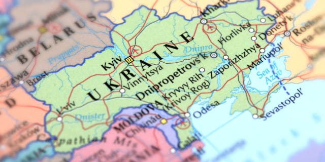 Map shows Ukraine's position next to Moldova north of the Black Sea.