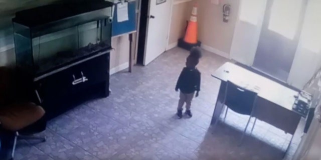 Surveillance video appears to show Mayson, 2, before he left his daycare center by himself and walked into traffic. 