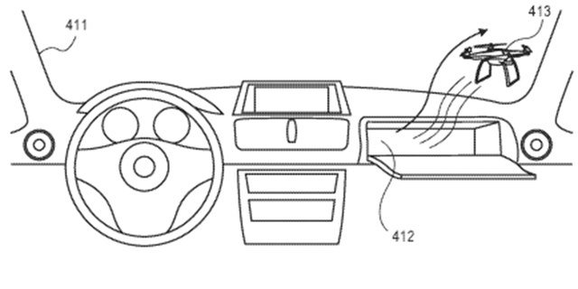 The drone could live in a vehicle's glove compartment.