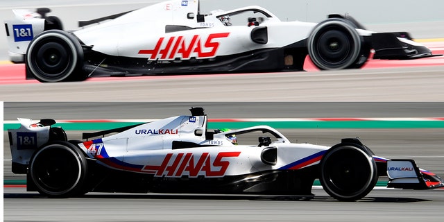 Haas removed Uralkali sponsorship and the colors of the Russian flag from its cars during testing in Spain last week.