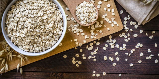 Oats are a species of cereal grain and used in various baked foods.