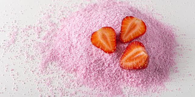 Makena Yee uses a strawberry cake mix powder to make her pink strawberry white chocolate chip cookies.