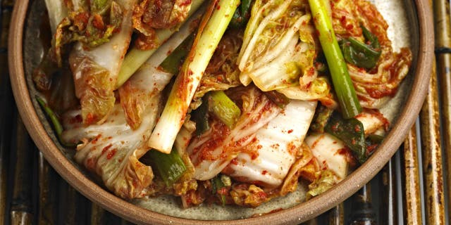 Kimchi is a traditional Korean side dish that's made from fermented cabbage, radish and seasonings.