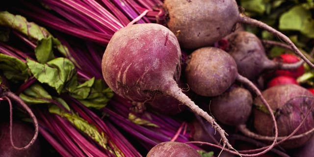 Beets are red root vegetables that are rich in potassium.