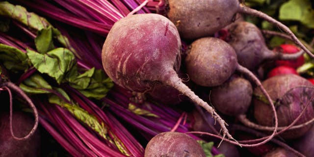 Beets are red root vegetables that are rich in potassium.