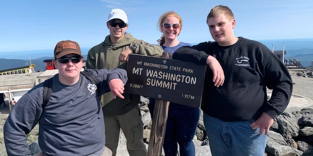 Lucas Johnson, second from left, along with other family members during a recent vacation. His advocacy group for students helps other kids "get involved and stand up for themselves," he told Fox News Digital.