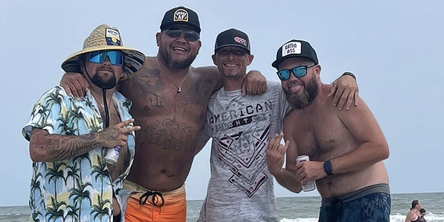 Chad Carswell of North Carolina (second from left) with some of his closest buddies. "Nobody wants to lose me — nobody wants me to die," he told Fox News Digital. Those in his inner circle, he said, are supportive of him in every way possible.