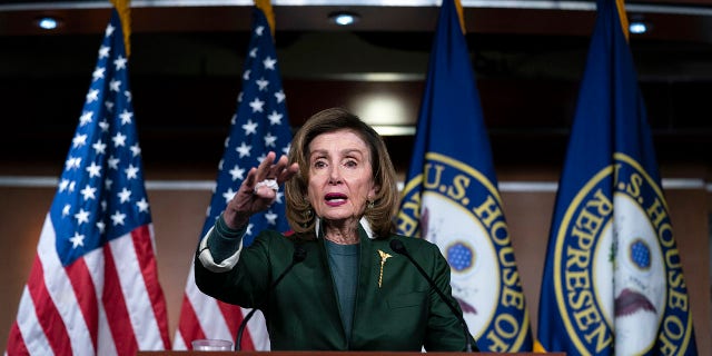 Speaker of the House Nancy Pelosi, D-Calif., speaks during a news conference on Capitol Hill, Thursday, Feb. 3, 2022, in Washington.