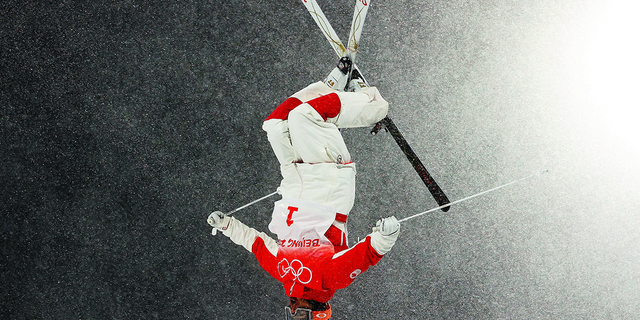 Mikael Kingsbury of Team Canada trains during the Men's Freestyle Skiing Moguls Training session at Genting Snow Park on January 30, 2022 in Zhangjiakou, China.