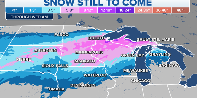 Expected snowfall totals for this week.