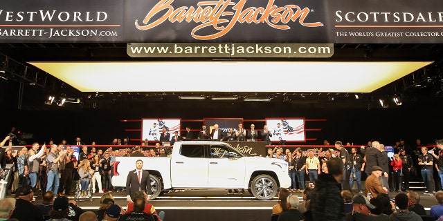 The first Toyota Tundra with an i-Force Max hybrid powertrain was auctioned at Barrett-Jackson for $700,000 to raise money for charity.