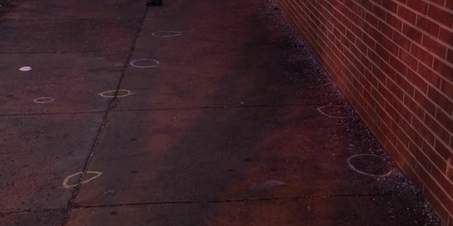 The crime scene of a shooting in Germantown Philadelphia. 