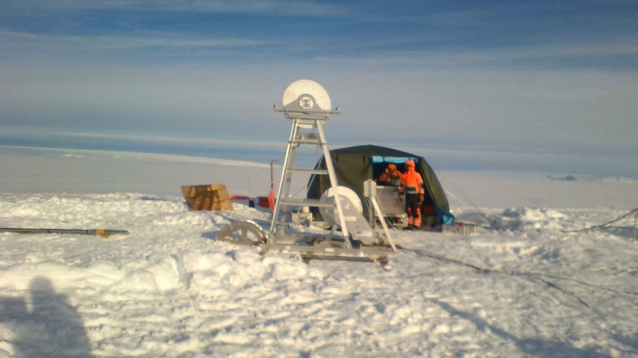  Equipment set up on the Dotson Ice Shelf in Antarctica