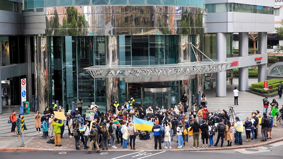 Taiwan Russia invasion Ukraine protest
