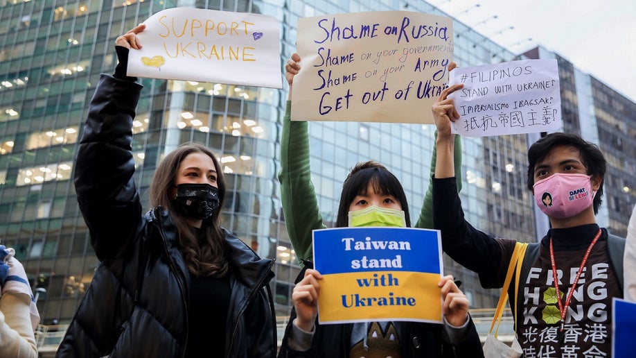 Taiwan Russia invasion Ukraine protest