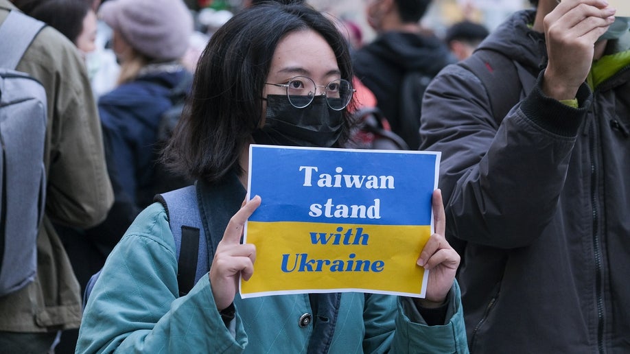 Taiwan Russia invasion Ukraine protest