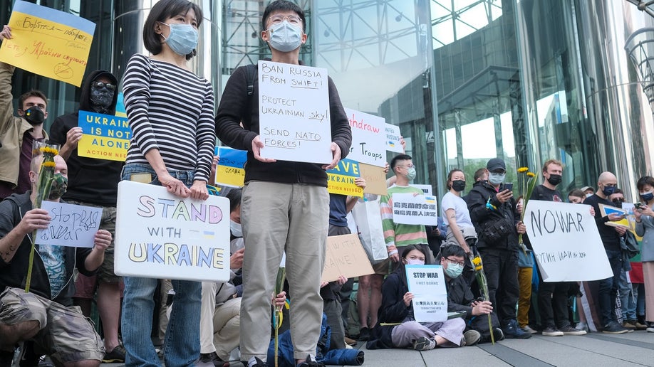 Russia invades Ukraine protest Taipei