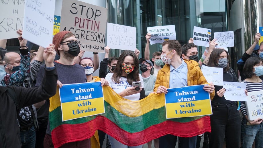 Russia invades Ukraine protest Taipei