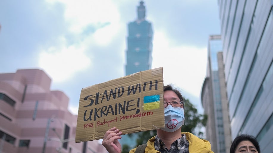 Russia invades Ukraine protest Taipei