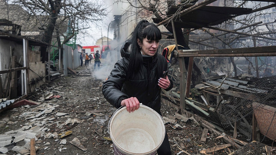 Woman in Mariupol, Ukraine