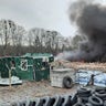 A view shows the Ukrainian State Border Guard Service site damaged by shelling in Kyiv region, Ukraine, in this handout picture released February 24, 2022. Press service of the Ukrainian State Border Guard Service/Handout via REUTERS 