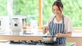 Japanese woman cooking in the kitchen