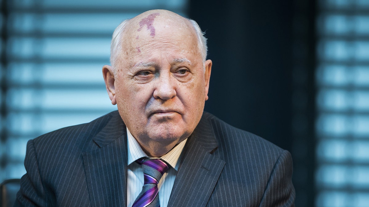 FILE – Former President of the Soviet Union Mikhail Gorbachev attends a symposium on security in Europe 25 years after the fall of the "Wall" in Berlin on November 8, 2014. Gorbachev warned in Germany on November 7, 2014, of new East-West tensions sparked by the Ukraine crisis, speaking ahead of ceremonies commemorating the fall of the Berlin Wall.  