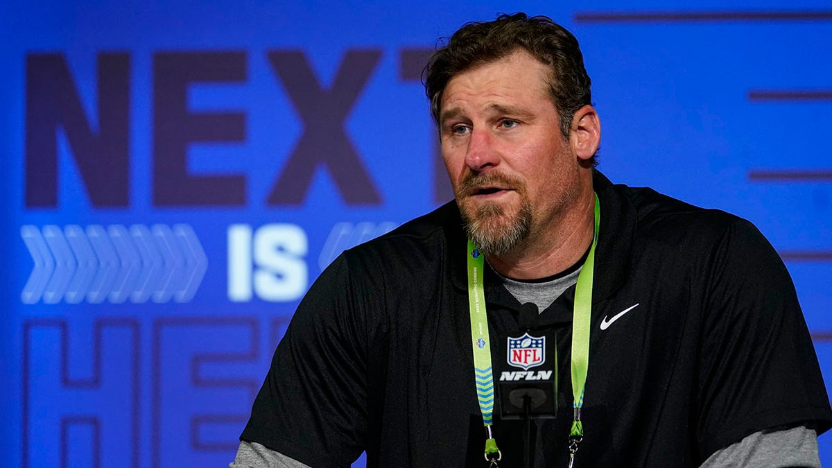 Detroit Lions head coach Dan Campbell speaks during a press conference at the NFL football scouting combine in Indianapolis, Tuesday, March 1, 2022.