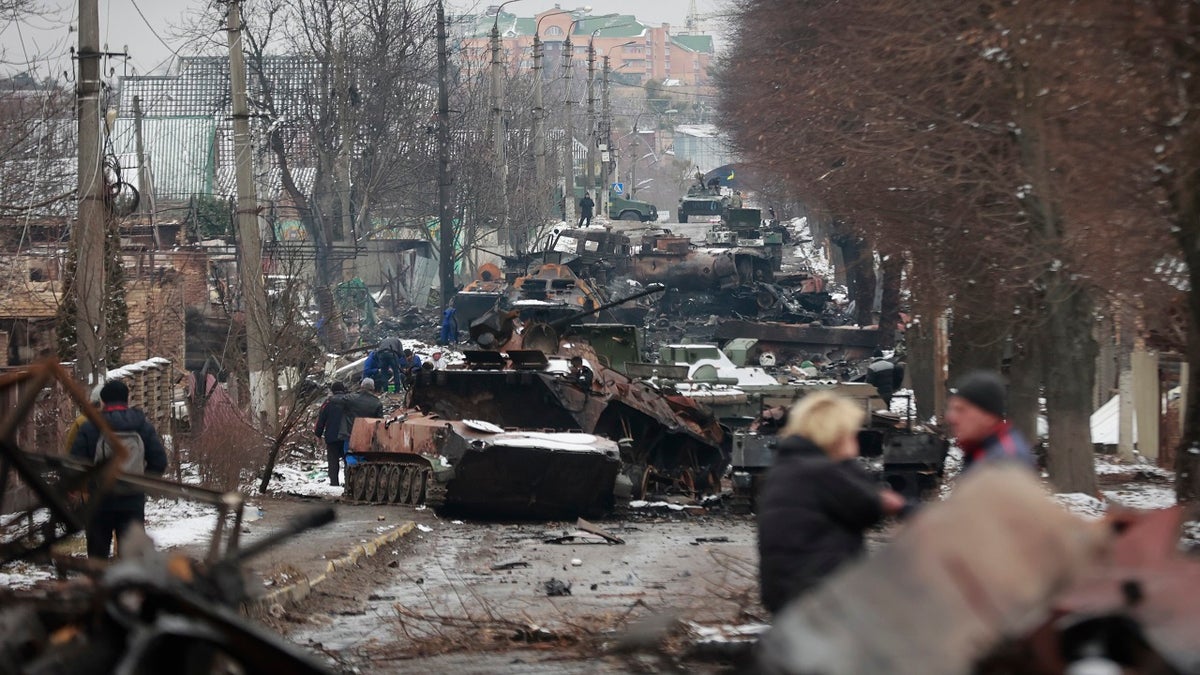 Destroyed Russian tanks