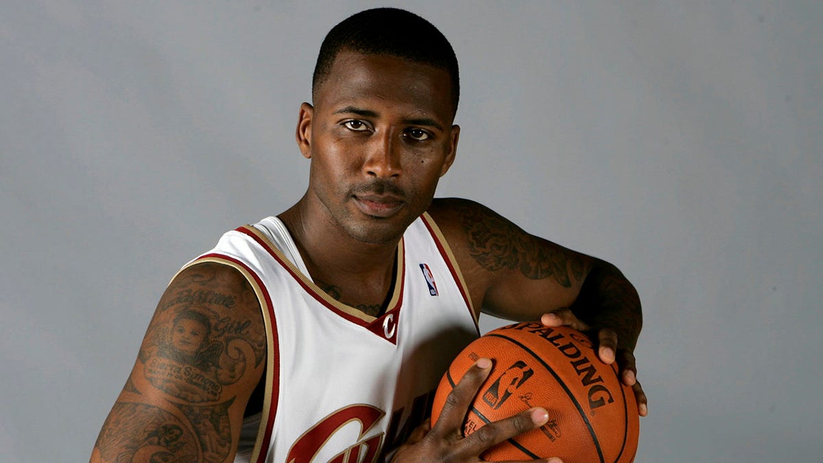 FILE - In this Sept. 29, 2008, file photo, Cleveland Cavaliers' Lorenzen Wright poses at the team's NBA basketball media day in Independence, Ohio. Billy Ray Turner is charged with conspiring with Sherra Wright to killer her ex-husband, retired NBA player Lorenzen Wright, whose body was found in a swampy field Memphis in 2010.