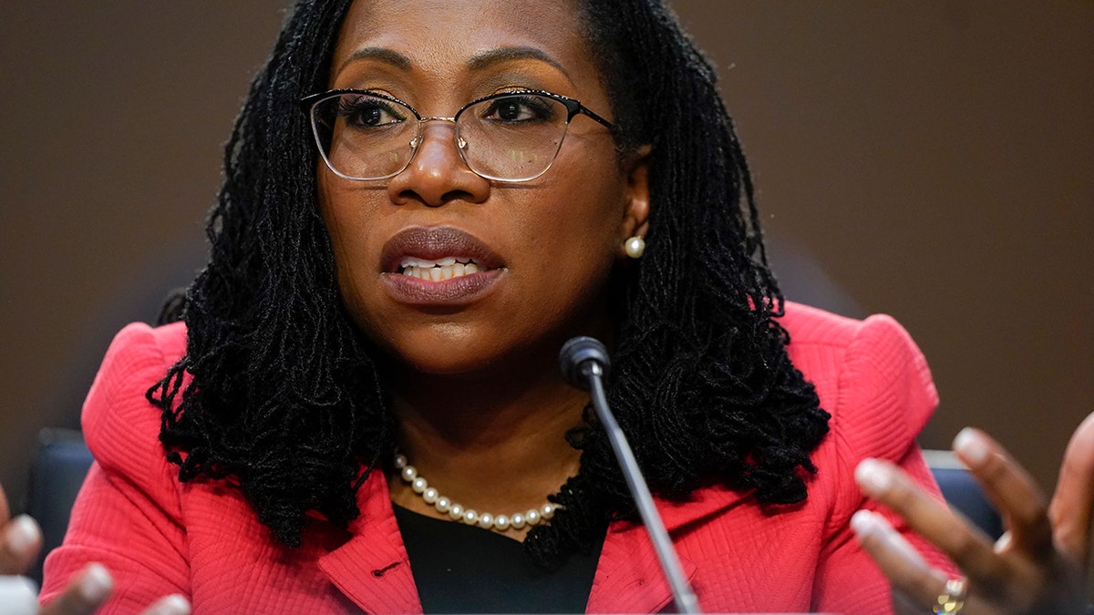 Supreme Court nominee Ketanji Brown Jackson testifies during her Senate Judiciary Committee confirmation hearing on Capitol Hill in Washington, D.C., on Tuesday, March 22, 2022.