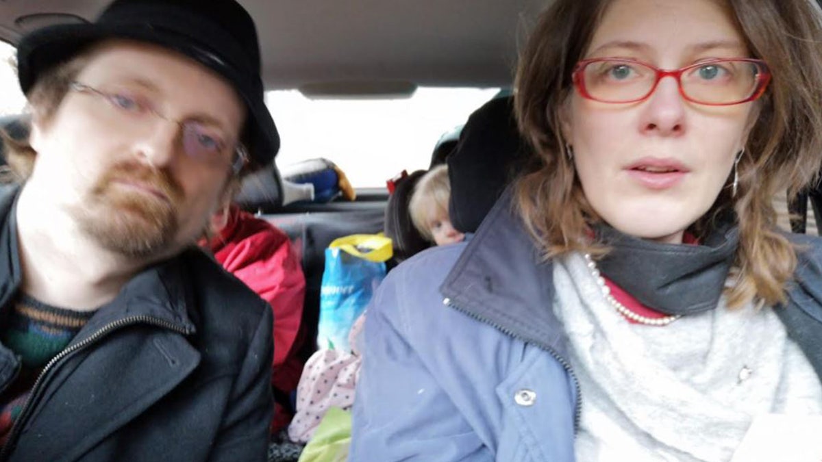 Alya Shandra and her family fleeing Kyiv. 