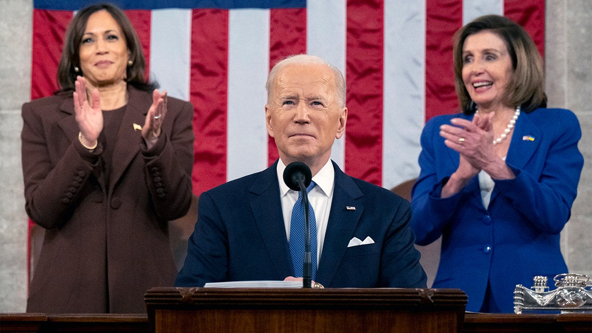 President Joe Biden delivers his State of the Union address to a joint session of Congress at the Capitol, Tuesday, March 1, 2022, in Washington.