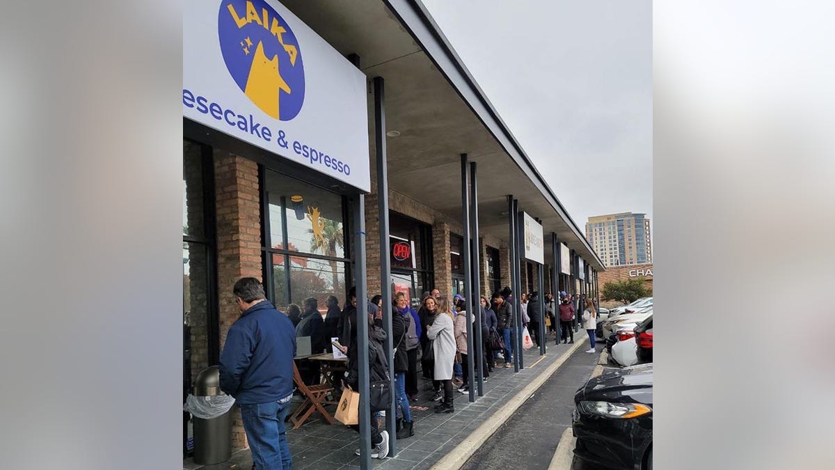 The line outside Laika Cheesecake and Espresso