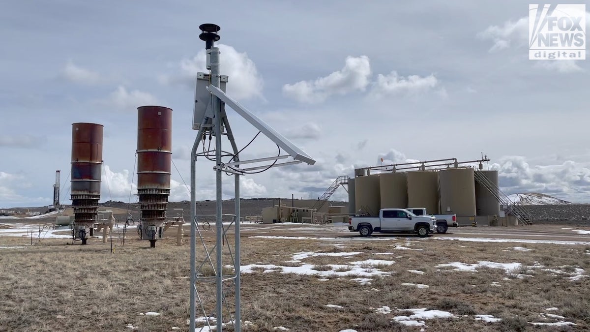 Well producing natural gas on Jonah Field in Wyoming.