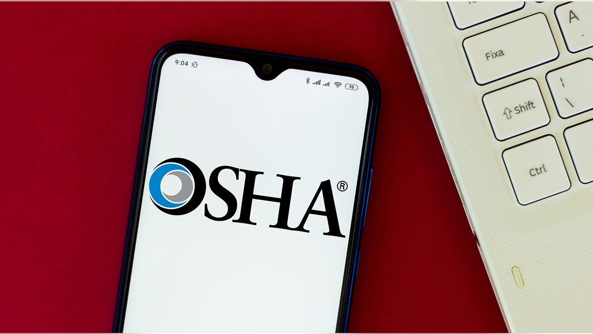 OSHA logo on smartphone