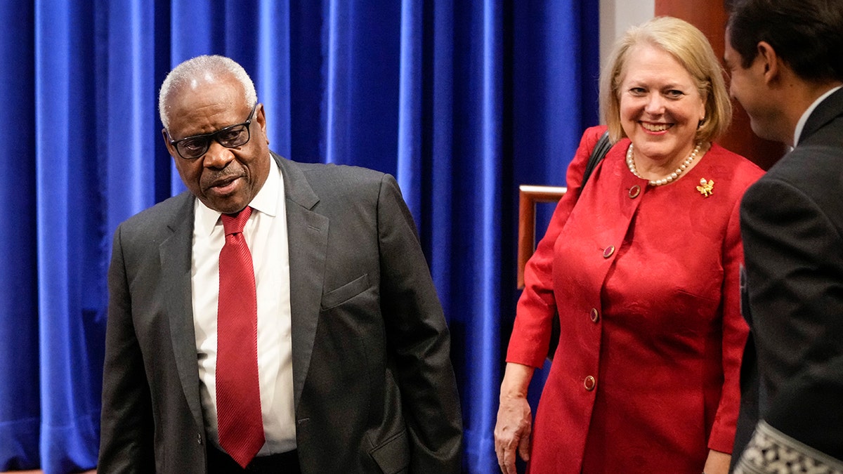 Justice Clarence Thomas with his wife, Ginni Thomas