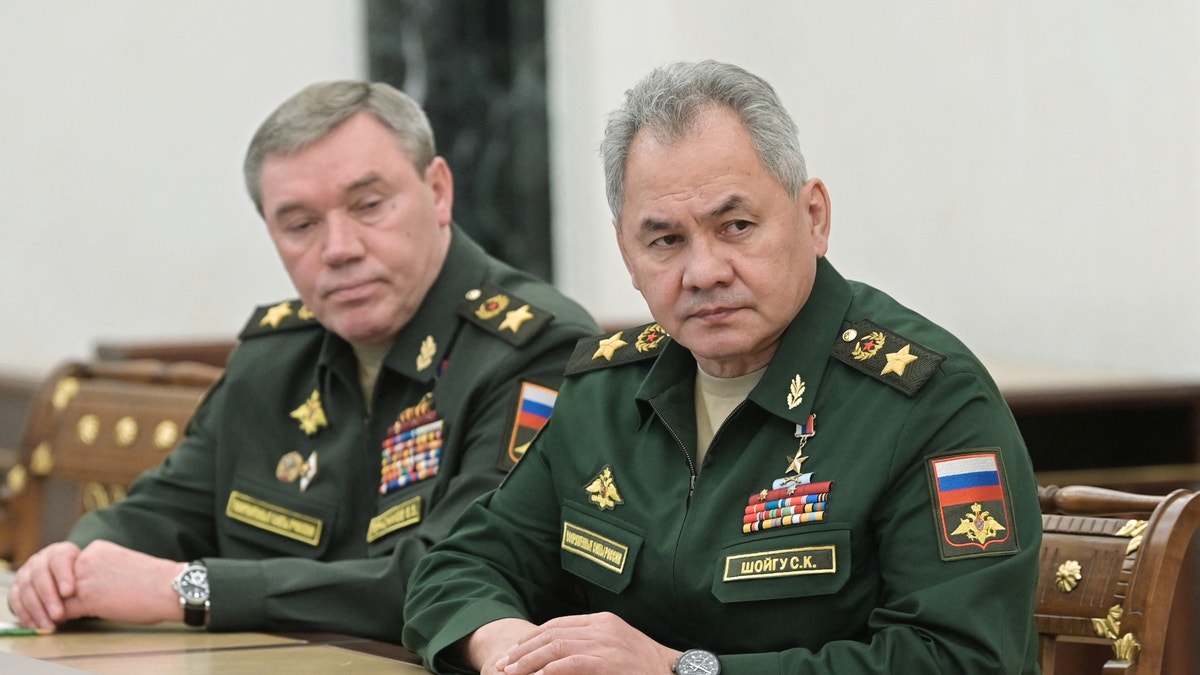 Russian Defence Minister Sergei Shoigu, right, and chief of the general staff Valery Gerasimov