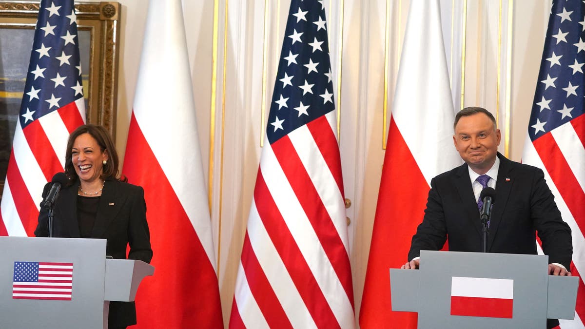 Kamala Harris with Polish President Andrzej Duda in Warsaw