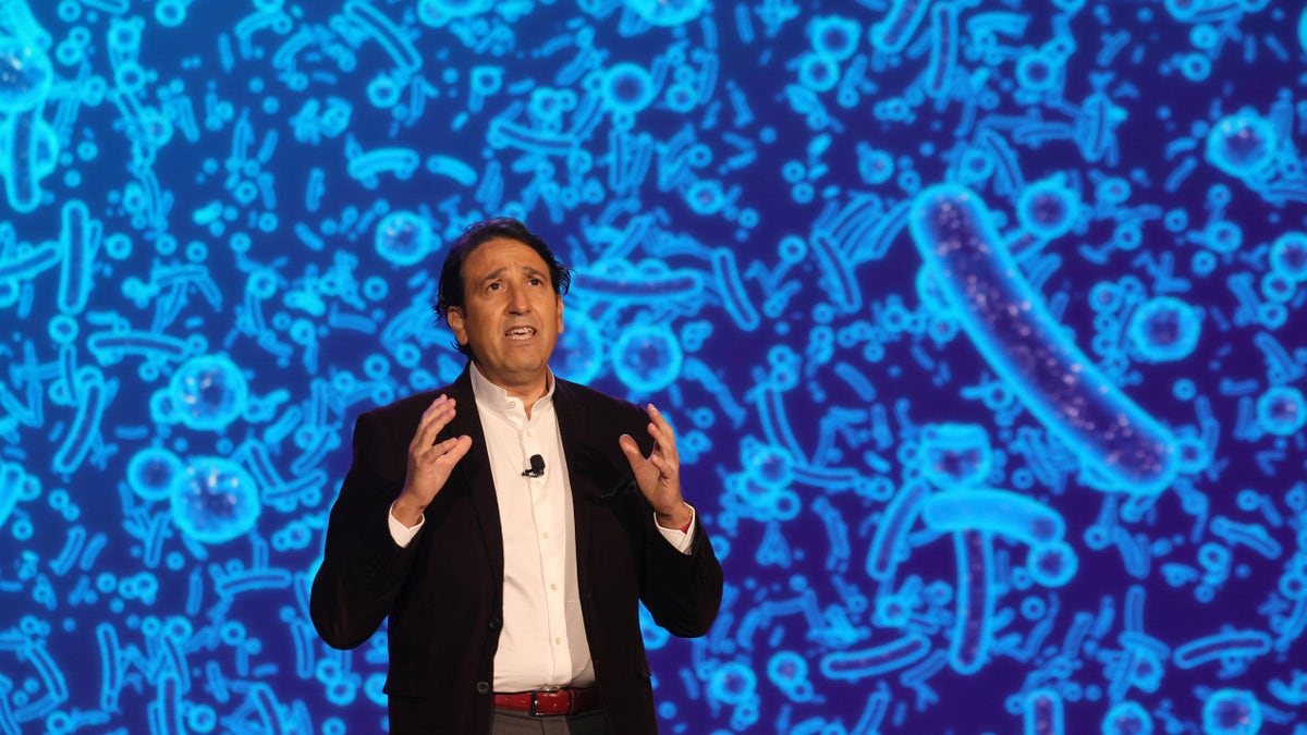 Abbott Divisional Vice President of Nutrition Global Research and Development Dr. Hakim Bouzamondo speaks during a keynote address by Abbott Chairman of the Board and CEO Robert B. Ford at CES 2022 at The Venetian Las Vegas on January 6, 2022 in Las Vegas, Nevada.